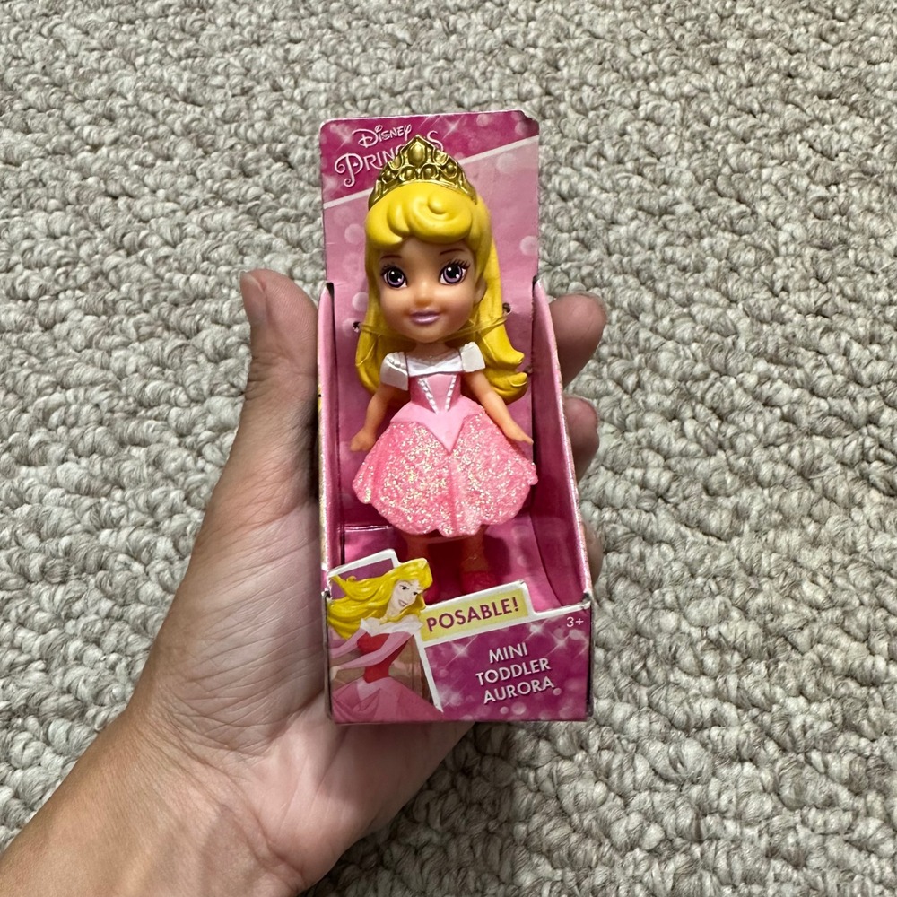 Disney Princess Mini Toddler Aurora Posable Doll Sleeping Beauty Pink Dress